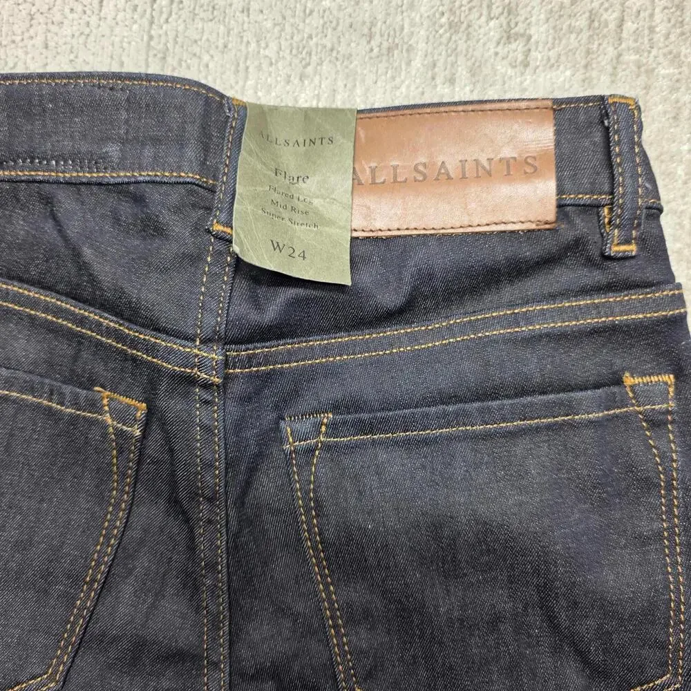 AllSaints Flare Fit Women's Jeans‎ size W24 NWT MSRP1 $178